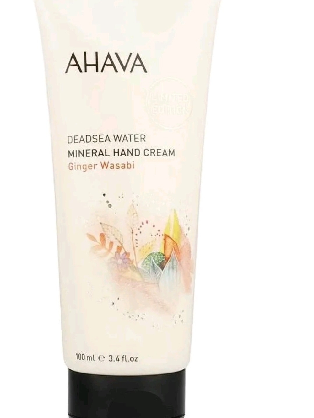 AHAVA Ginger Wasabi Deadsea Water Mineral Hand Cream - Cream & Black 3.4 Oz